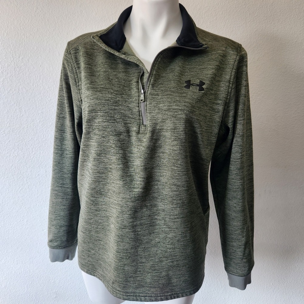 UnderArmour heather green 1/4 zip pullover womens Medium